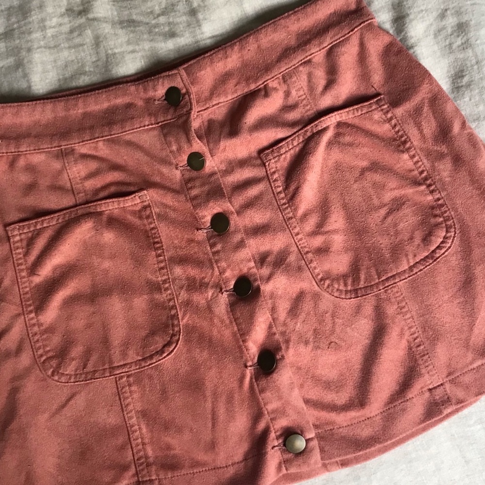 Peach velvet skirt